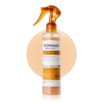 Dr. Melaxin Body Peeling Spray Kojic Acid & Turmeric - Спрей-пілінг для тіла з койєвою кислотою та куркумою, 200 мл Dr. Melaxin Body Spray фото